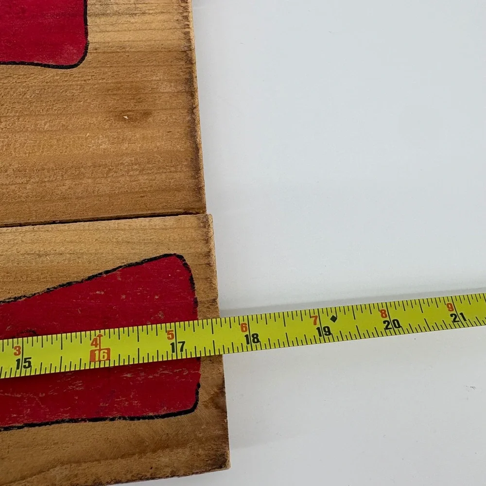 Rustic Wood Pallet LOVE Wall Art Red Black White Striped Heart 18x14 Home Decor